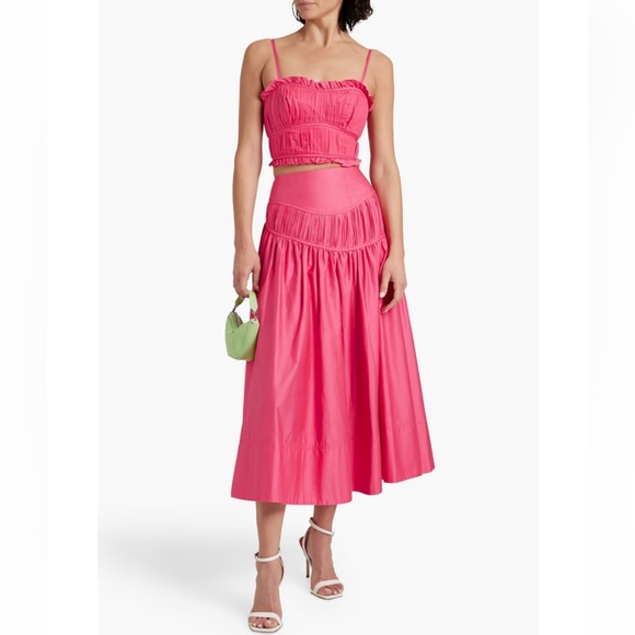 AJE Pleated Top & Midi Skirt Set - Picture 1 of 8